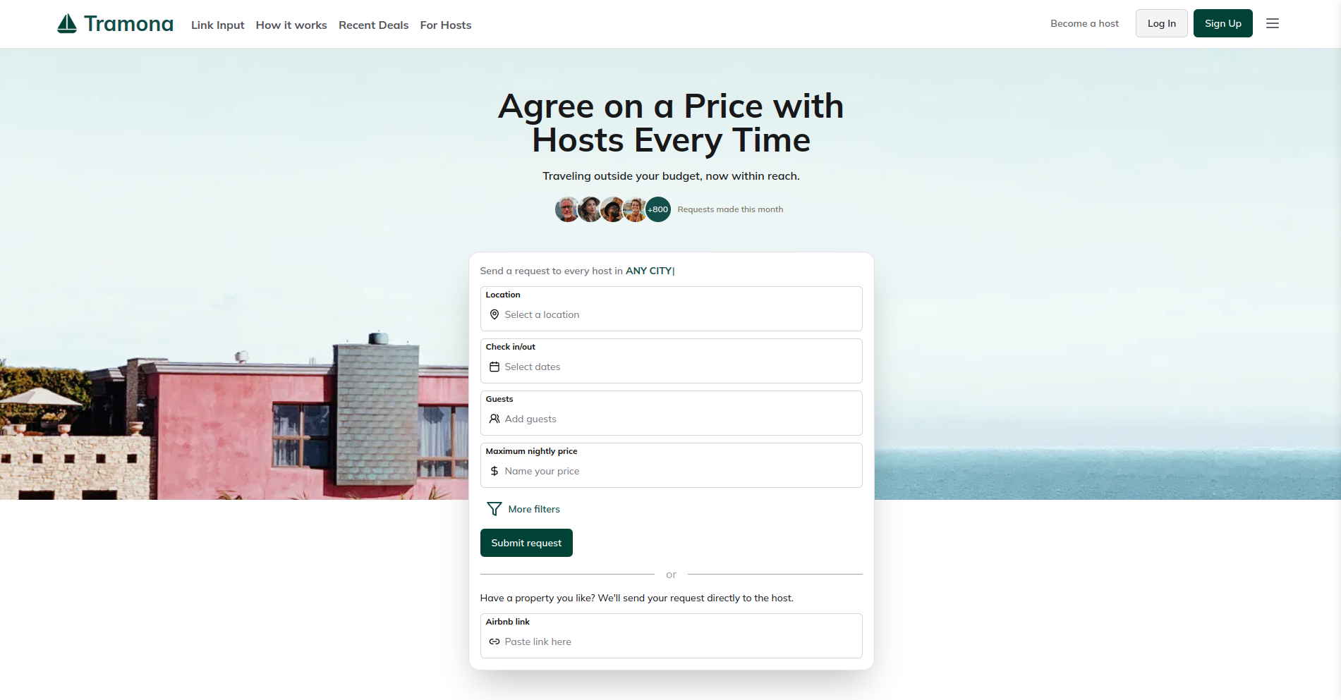 Tramona home page